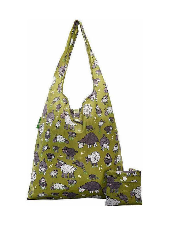 Eco Chic Sheep Stoff Einkaufstasche in Grün Farbe