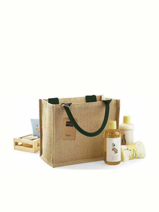 Westford Mill W412 Fabric Shopping Bag Natural/Forest Green