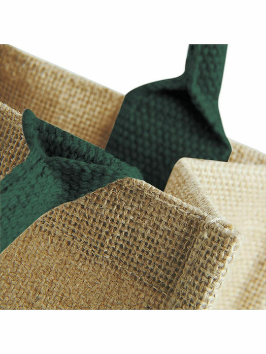 Westford Mill W412 Fabric Shopping Bag Natural/Forest Green
