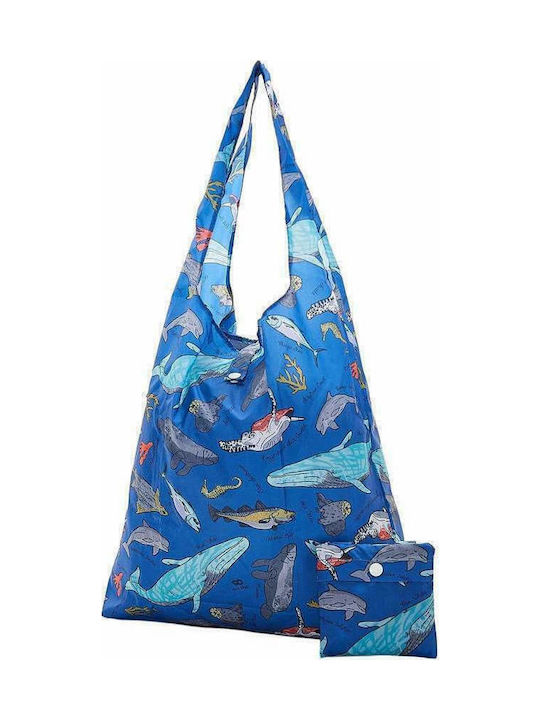 Eco Chic Υφασμάτινη Τσάντα για Ψώνια σε Μπλε χρώμα