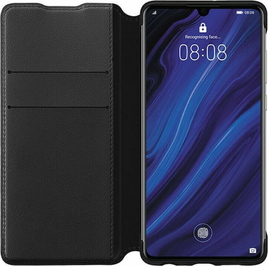 Huawei Книга Изкуствена кожа Черен (Huawei P30)