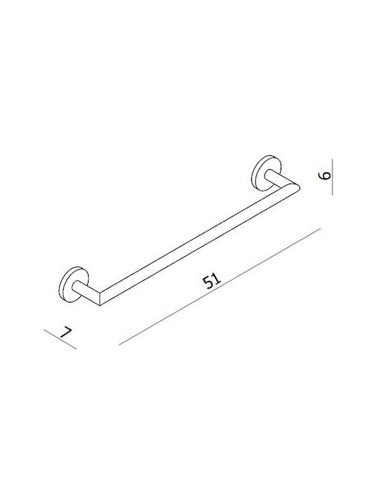 Langberger Series 108 Ράγα Μπάνιου Μονή Επιτοίχια με Βίδες ​45x7cm Ασημί