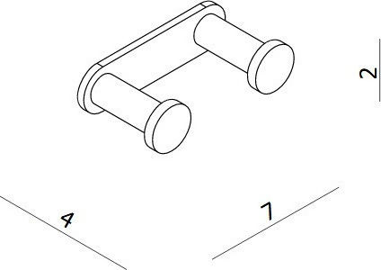 Langberger Series 280 Double Wall-Mounted Bathroom Hook ​7x2cm Silver