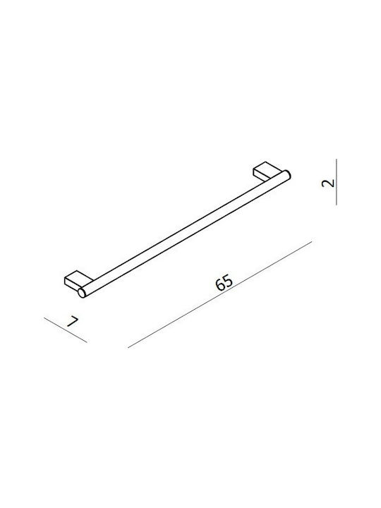 Langberger Series 280 Single Wall-Mounted Bathroom Rail ​60x7cm Silver