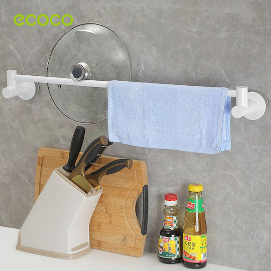 Ecoco Schiene Badezimmer Einzel Wandmontage Saugnapf ​65x6.7cm Weiß