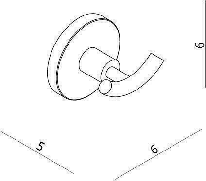 Langberger Series 108 Double Wall-Mounted Bathroom Hook ​6x5cm Silver
