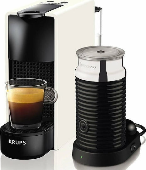 Krups Essenza Mini Pod Coffee Machine Nespresso Pressure 19bar with Milk Frother White