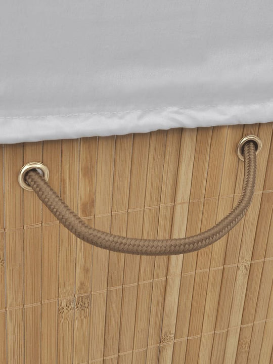vidaXL Wäschekorb Bamboo Klappbar 83lt mit Deckel 40x30x60cm Braune