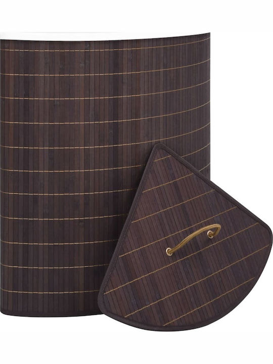 vidaXL Coș De Rufe Din Bambus Pliabil 60L Cu Capac 52.3x37x65cm Maro 60L