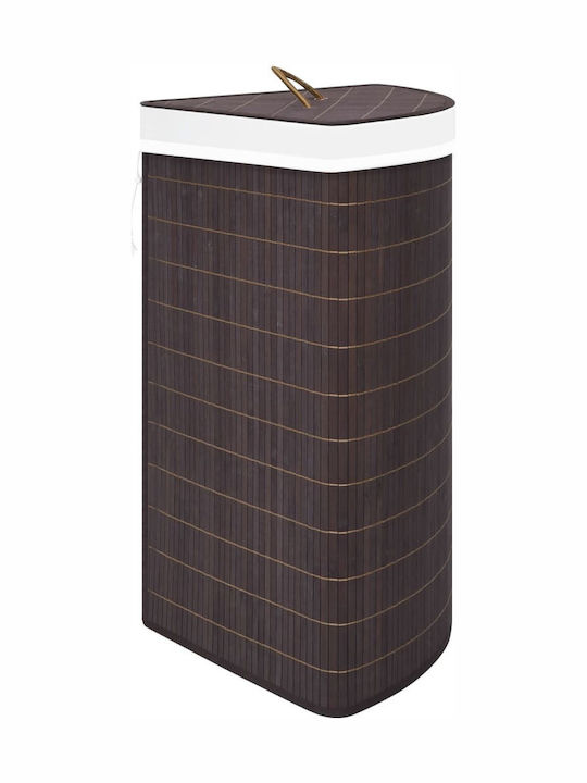 vidaXL Coș De Rufe Din Bambus Pliabil 60L Cu Capac 52.3x37x65cm Maro 60L