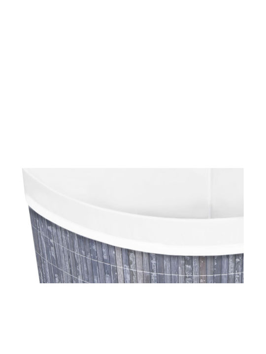 vidaXL Coș De Rufe Din Bambus Pliabil 60lt Cu Capac 52.3x37x65cm Gri
