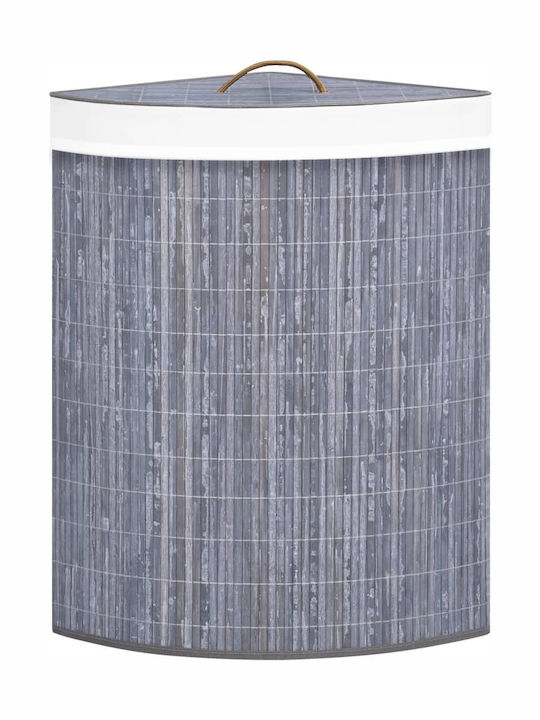 vidaXL Coș De Rufe Din Bambus Pliabil 60lt Cu Capac 52.3x37x65cm Gri