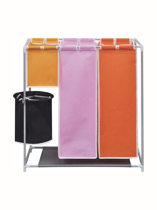 vidaXL Metallic Collapsible Laundry Basket 70x30x80cm Multicolour