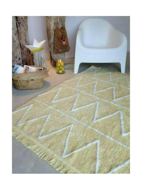 Lorena Canals Hippy Handmade Kids Rug Cotton Yellow 120x160cm