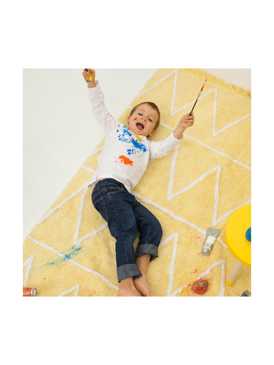 Lorena Canals Hippy Handmade Kids Rug Cotton Yellow 120x160cm