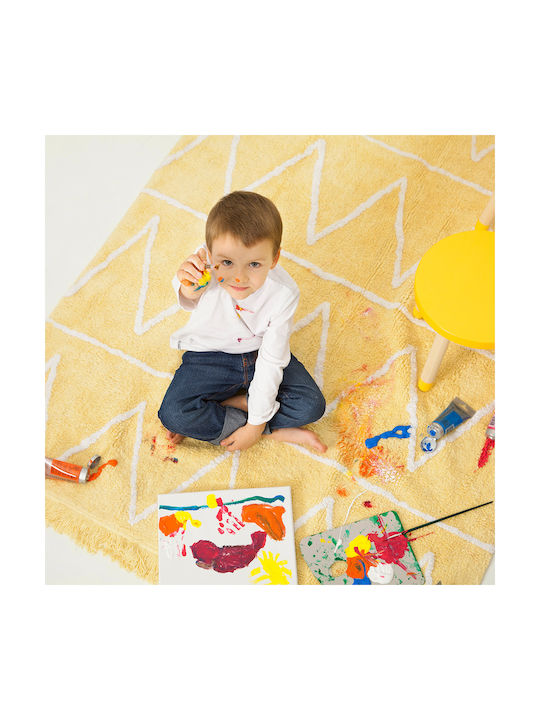 Lorena Canals Hippy Handmade Kids Rug Cotton Yellow 120x160cm