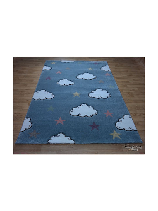 Tzikas Carpets 17419-030 Παιδικό Χαλί Σύννεφα Πετρόλ 133x190cm Πάχους 13mm