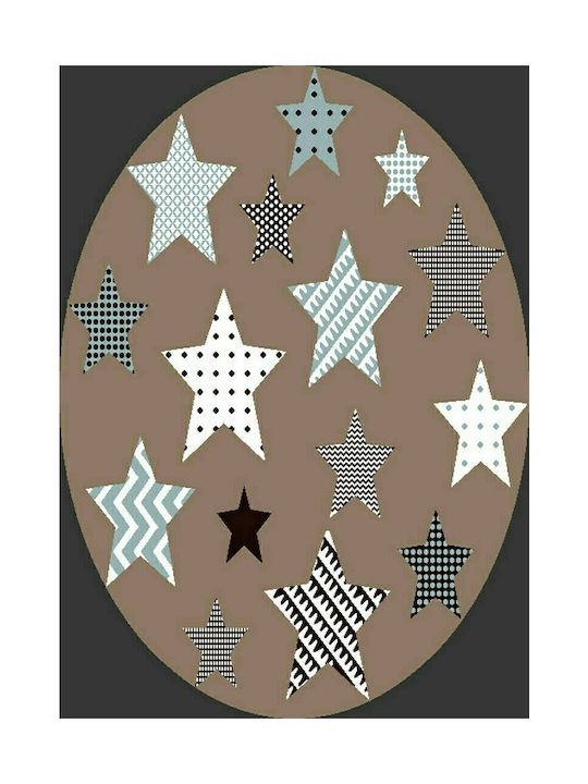 Tzikas Carpets 21895-70 Παιδικό Χαλί Αστέρια Καφέ 133x190cm Πάχους 13mm