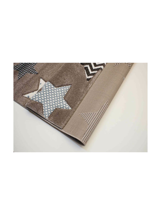 Tzikas Carpets 21895-70 Παιδικό Χαλί Αστέρια Καφέ 133x190cm Πάχους 13mm