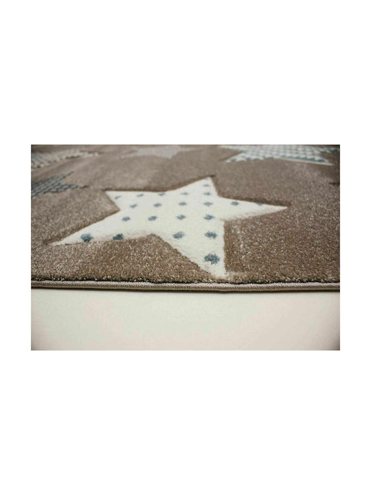 Tzikas Carpets 21895-70 Παιδικό Χαλί Αστέρια Καφέ 133x190cm Πάχους 13mm