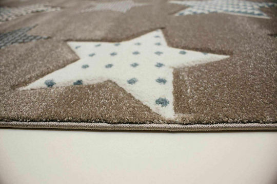 Tzikas Carpets 21895-70 Детско килимче Звезди Кафяв 133x190см Дебелина 13мм