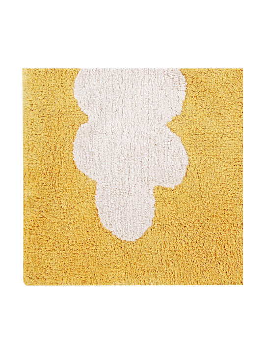 Lorena Canals Clouds Handmade Kids Rug Nori Cotton Mustard 120x160cm