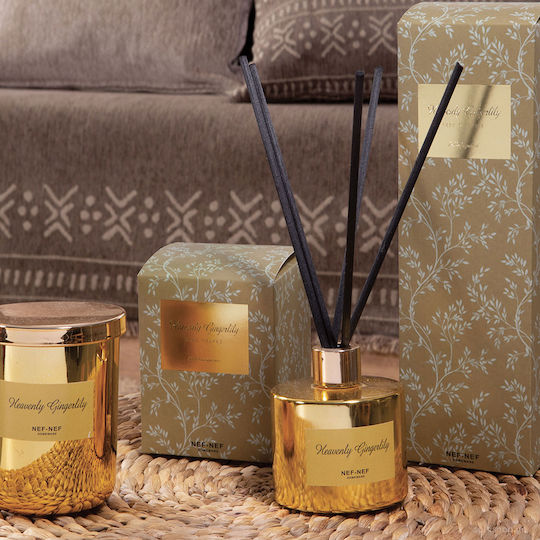 Nef-Nef Homeware Αρωματικό Κερί σε Βάζο με Άρωμα Heavenly Gingerlily Χρύσο 270gr