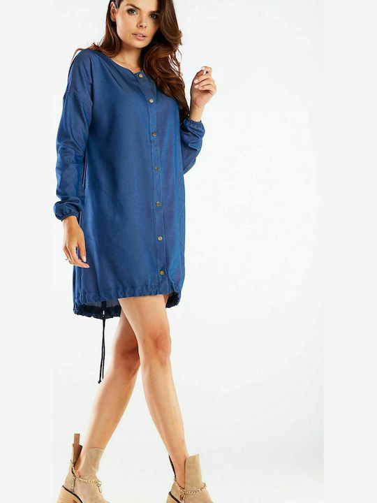 Awama Mini Shirt Dress Dress Blue