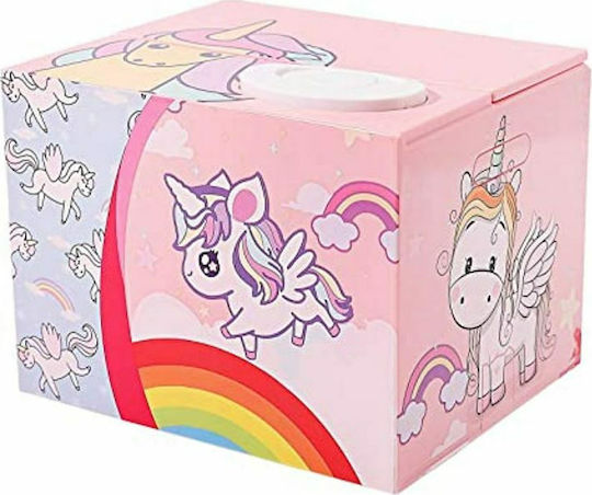 Geheimer Münzen Schlauer Einhorn Kinder Spardose Plastik Rosa 12x9x10cm