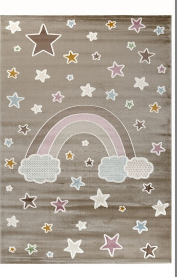 Tzikas Carpets 33076-070 Детско килимче Звезди Кафяв 133x190см Дебелина 11мм