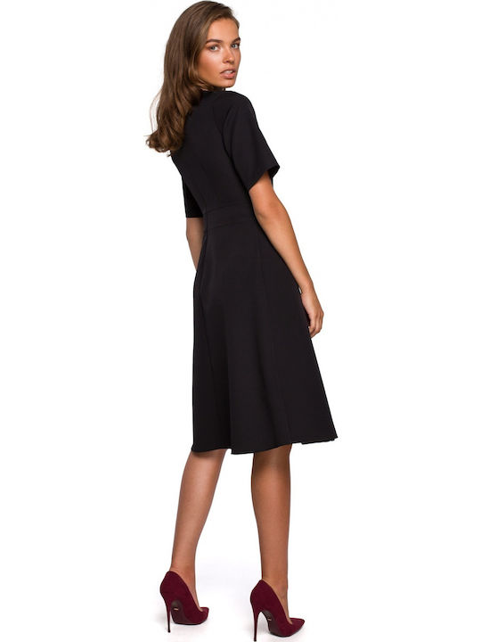 Stylove All Day Short Sleeve Midi Dress Black , Regular Fit S240 149236