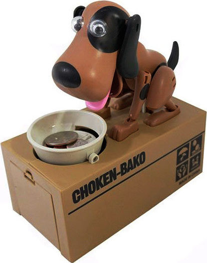 My Dog Piggy Bank Children's Money Box Plastic Brown 17x7.8x15cm