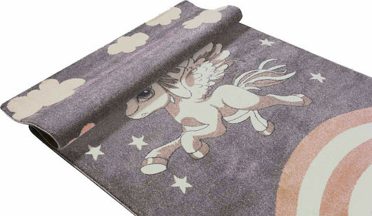 Polcarpet Star 2989 Παιδικό Χαλί Μονόκερος Grey Pink 160x230cm