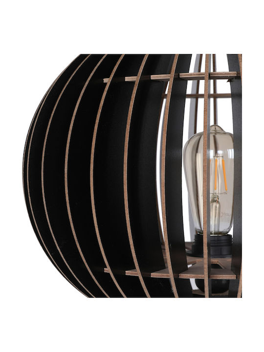 HomeMarkt Floor Lamp H145xW36cm. with Socket for Bulb E27 Black