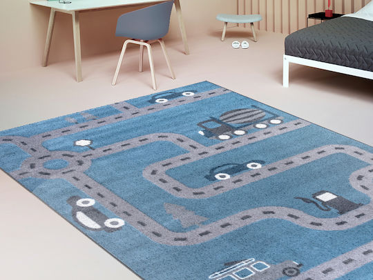 Ezzo A167A Kinder Teppich Light Blue 133x190cm Dicke 12mm