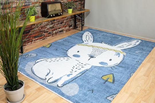 Ezzo Bunny KD46 Kids Rug Albastru 160x230cm Thickness 5mm
