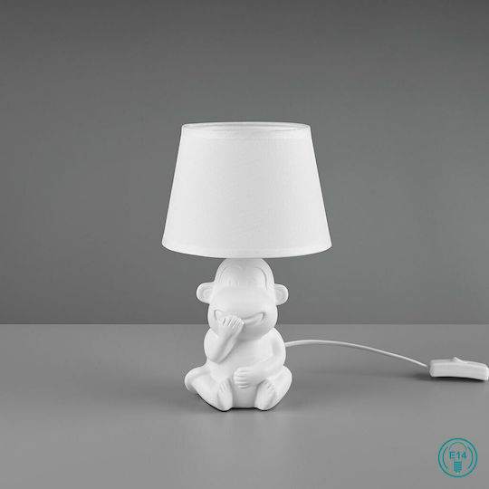 Trio Lighting Abu Κεραμικό Πορτατίφ για Ντουί E14 με Λευκό Καπέλο και Βάση
