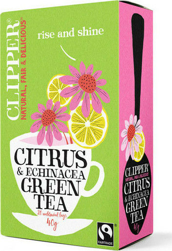 Clipper Grün Tee 20 Beutel 40gr 1Stück mit Aroma Echinacea & Zitrusfrüchte