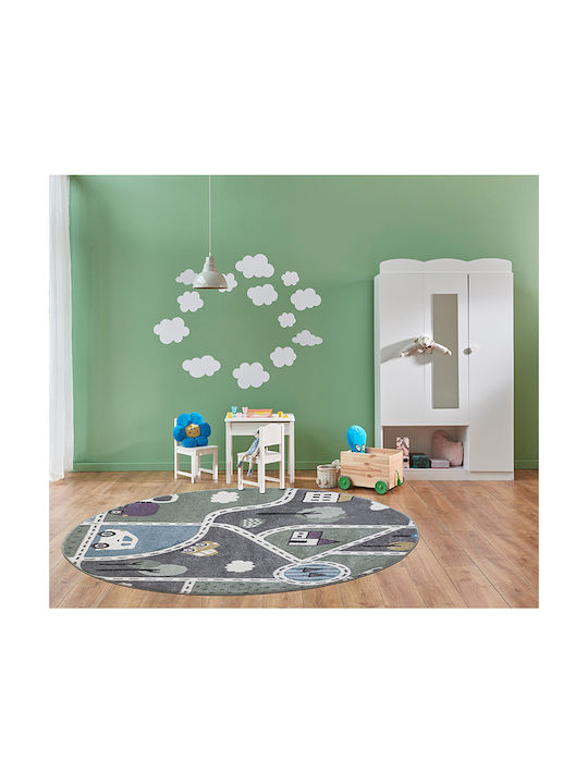 Newplan Bonita 262 Παιδικό Χαλί Αυτοκινητόδρομος Γκρι 120x120cm Πάχους 12mm