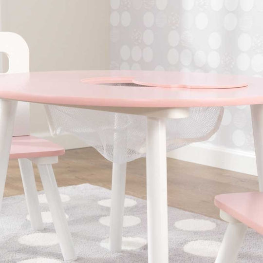 Round Storage Table Kids Table and Chairs Set made of Plastic Pink Kidkraft