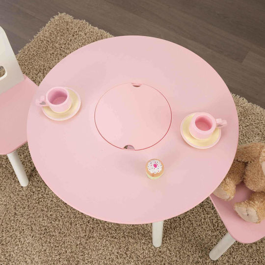 Round Storage Table Kids Table and Chairs Set made of Plastic Pink Kidkraft