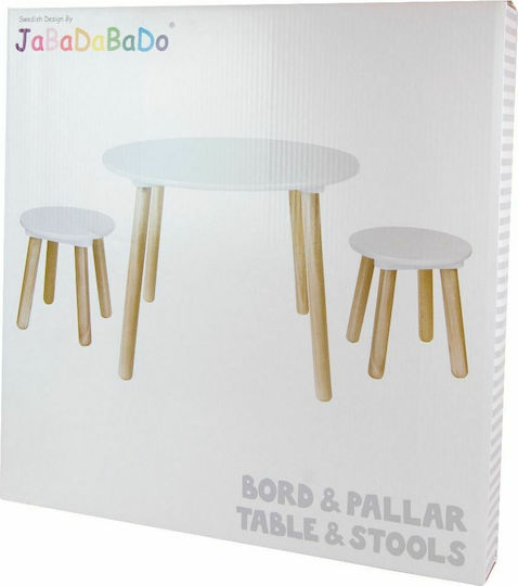 Kinder Tischset mit Stühlen aus Holz Weiß Jabadabado