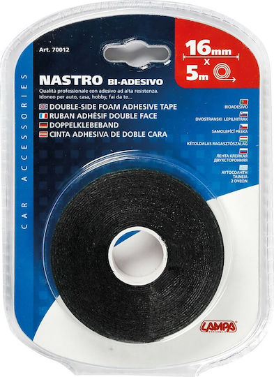 Lampa 70012 Self-Adhesive Double-Sided Tape Black 16mmx5m 1pcs 70012