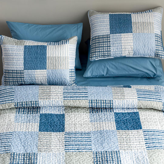 Vesta Home Κουβερλί Σετ Υπέρδιπλο Blue 220x230cm 3τμχ