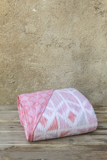 Kocoon Tisser Tagesdecke Übergröße Baumwolle Pink 220x245cm