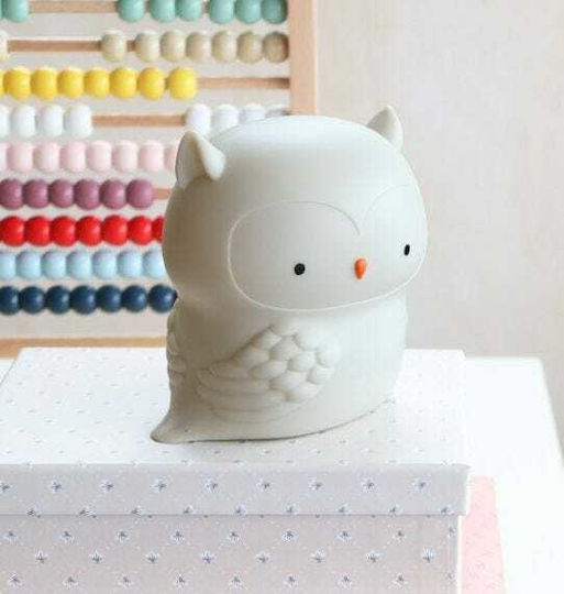 A Little Lovely Company Nursery Night Light LED Owl Battery White