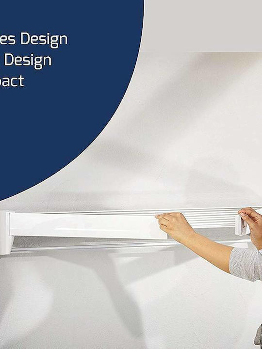 Leifheit Telegant 36 Protect Plus Aluminum Folding Wall Mounted Balcony Railings with Hanging Length 3.6m