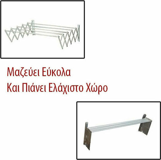 Uscător de Rufe de Perete Pliabil din Aluminiu cu Lungime de Uscare 4 m