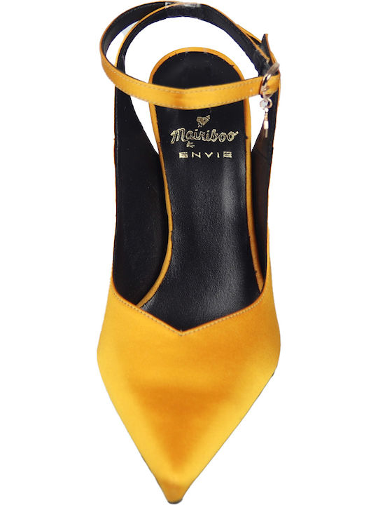 Pantofi cu toc cu Toc Stiletto & Curea Galbene