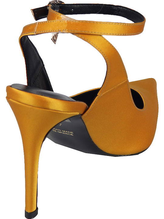 Pantofi cu toc cu Toc Stiletto & Curea Galbene